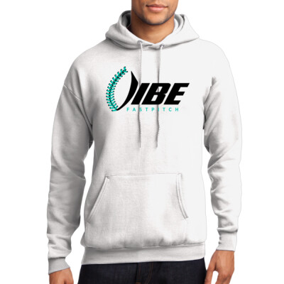 Vibe fleece pullover hoodie - Grey & White Thumbnail